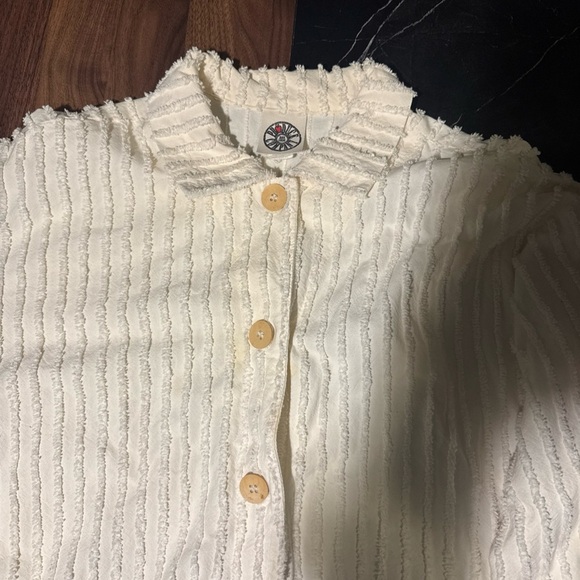 Cream Textured Men's Jacket - Picture 7 of 7